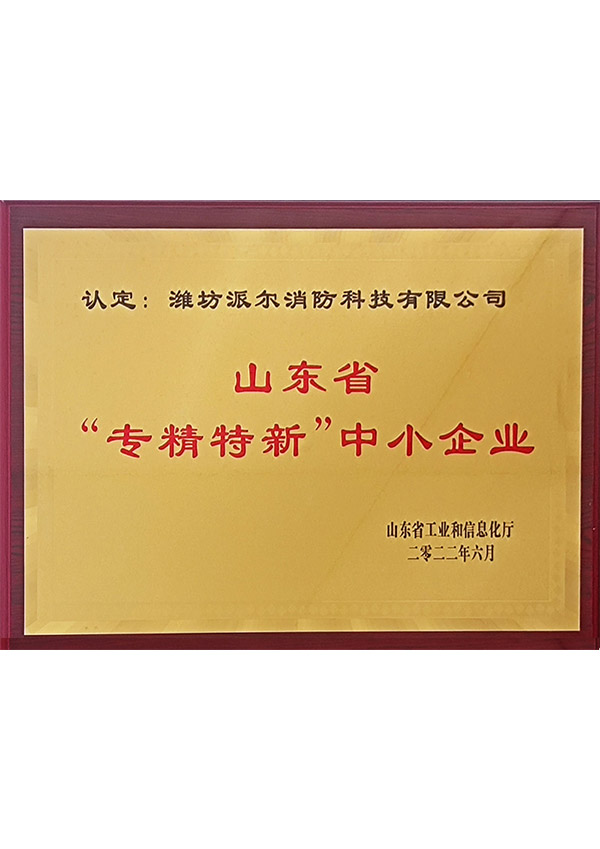 山東省專(zhuān)精特新中小企業(yè)